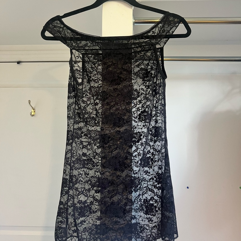 Elegant Black Lace Nightgown